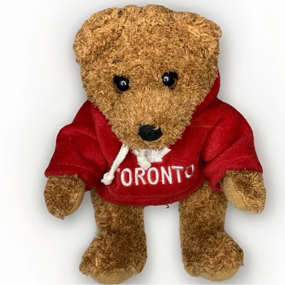Toronto Canada Teddy Bear Red Hoodie 10" Plush Stuffed Animal House ‘Brambles’ - Picture 2 of 11